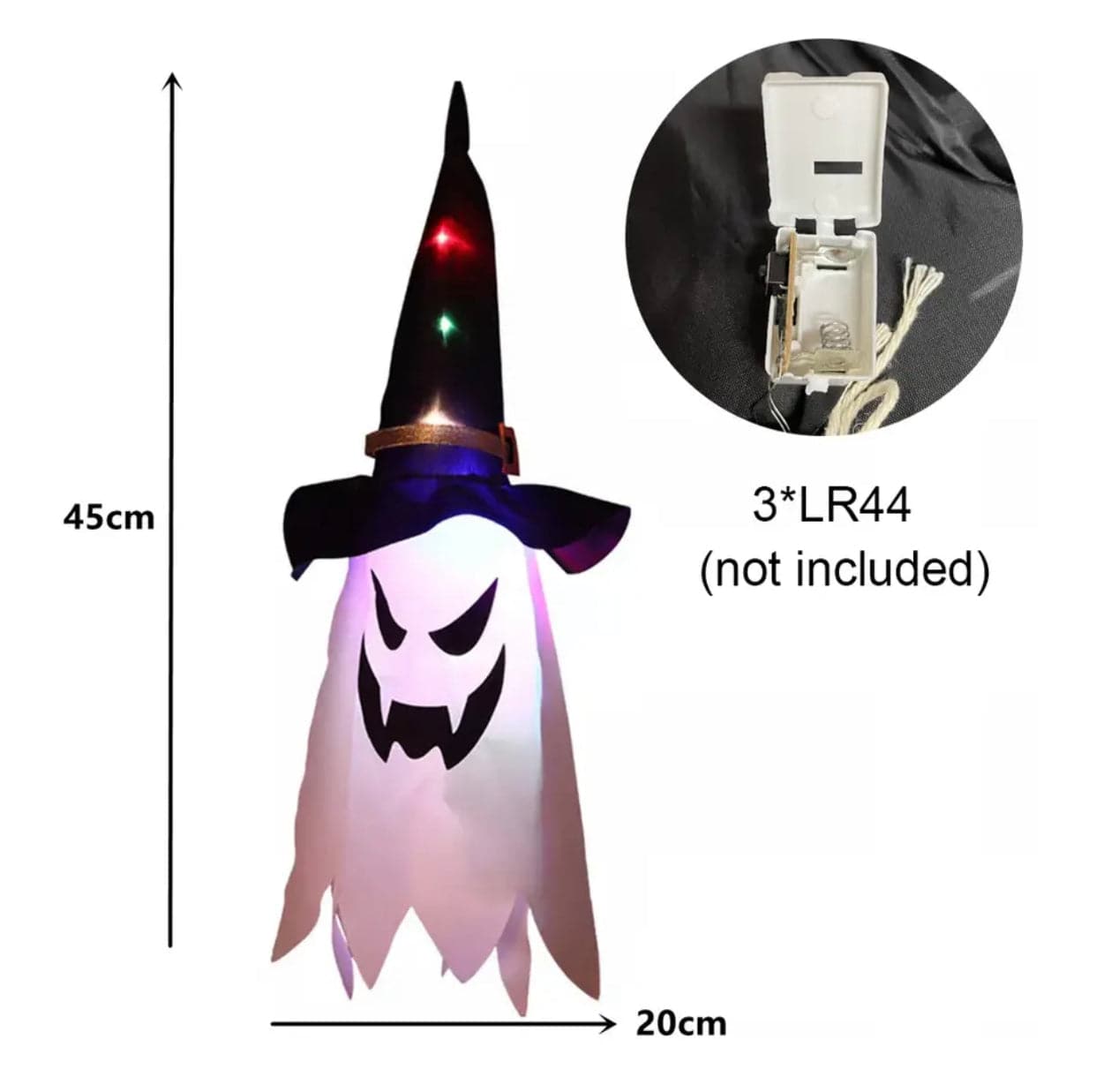 Enchanting LED Halloween Decoration: Glowing Ghost Hat Lamp for Festive Ambiance - TheWellBeing4All