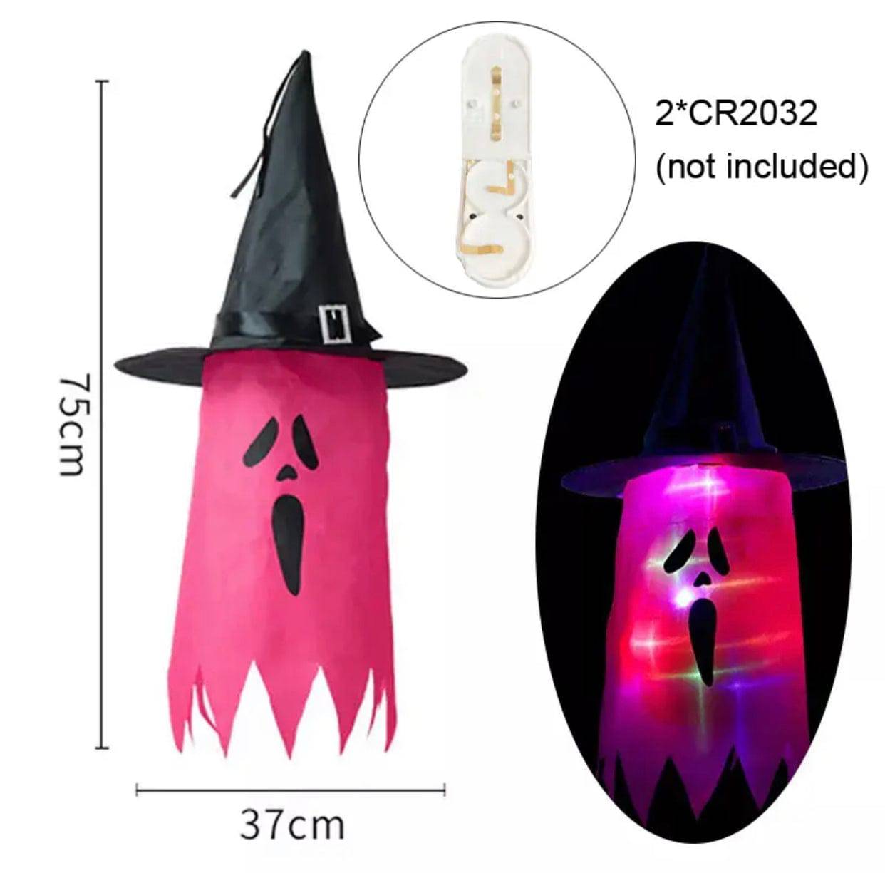 Enchanting LED Halloween Decoration: Glowing Ghost Hat Lamp for Festive Ambiance - TheWellBeing4All