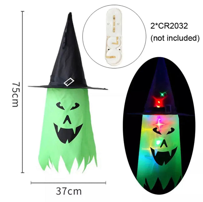 Enchanting LED Halloween Decoration: Glowing Ghost Hat Lamp for Festive Ambiance - TheWellBeing4All