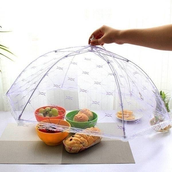 Umbrella Style Food Cover Anti Fly Mosquito Meal Cover Lace Table - TheWellBeing4All