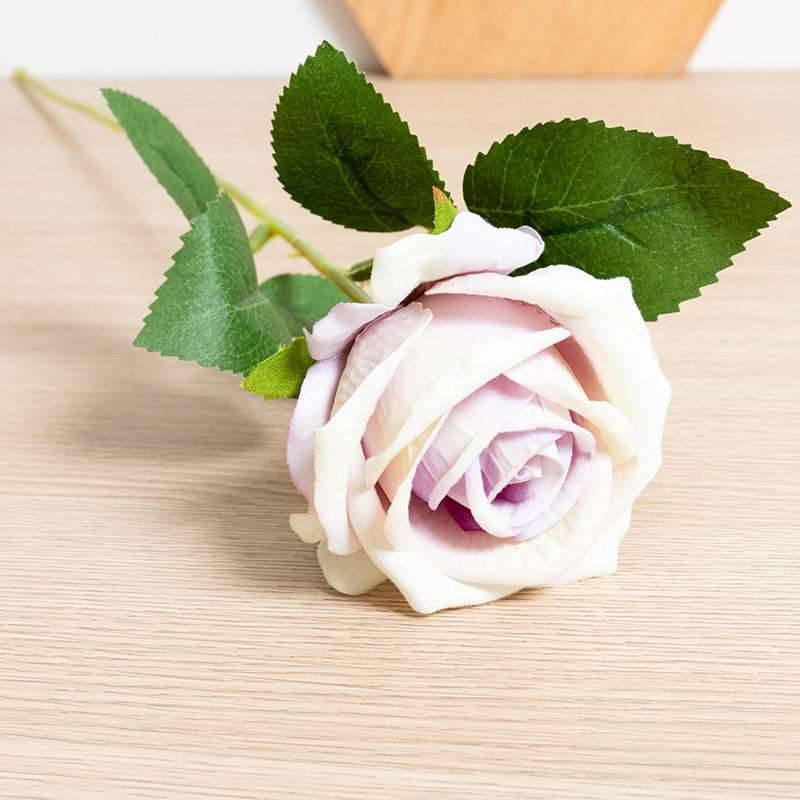 Artificial Rose Flowers Silk Long Branch Bouquet for Table Centerpiece Decor Fake Plant - TheWellBeing4All