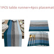 Farmhouse Wood Texture Table Runner Placemats Combination Set Wedding Party Event Dining Table Decoration Hotel Home Tablecloth - TheWellBeing4All