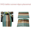 Farmhouse Wood Texture Table Runner Placemats Combination Set Wedding Party Event Dining Table Decoration Hotel Home Tablecloth - TheWellBeing4All