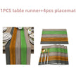 Farmhouse Wood Texture Table Runner Placemats Combination Set Wedding Party Event Dining Table Decoration Hotel Home Tablecloth - TheWellBeing4All