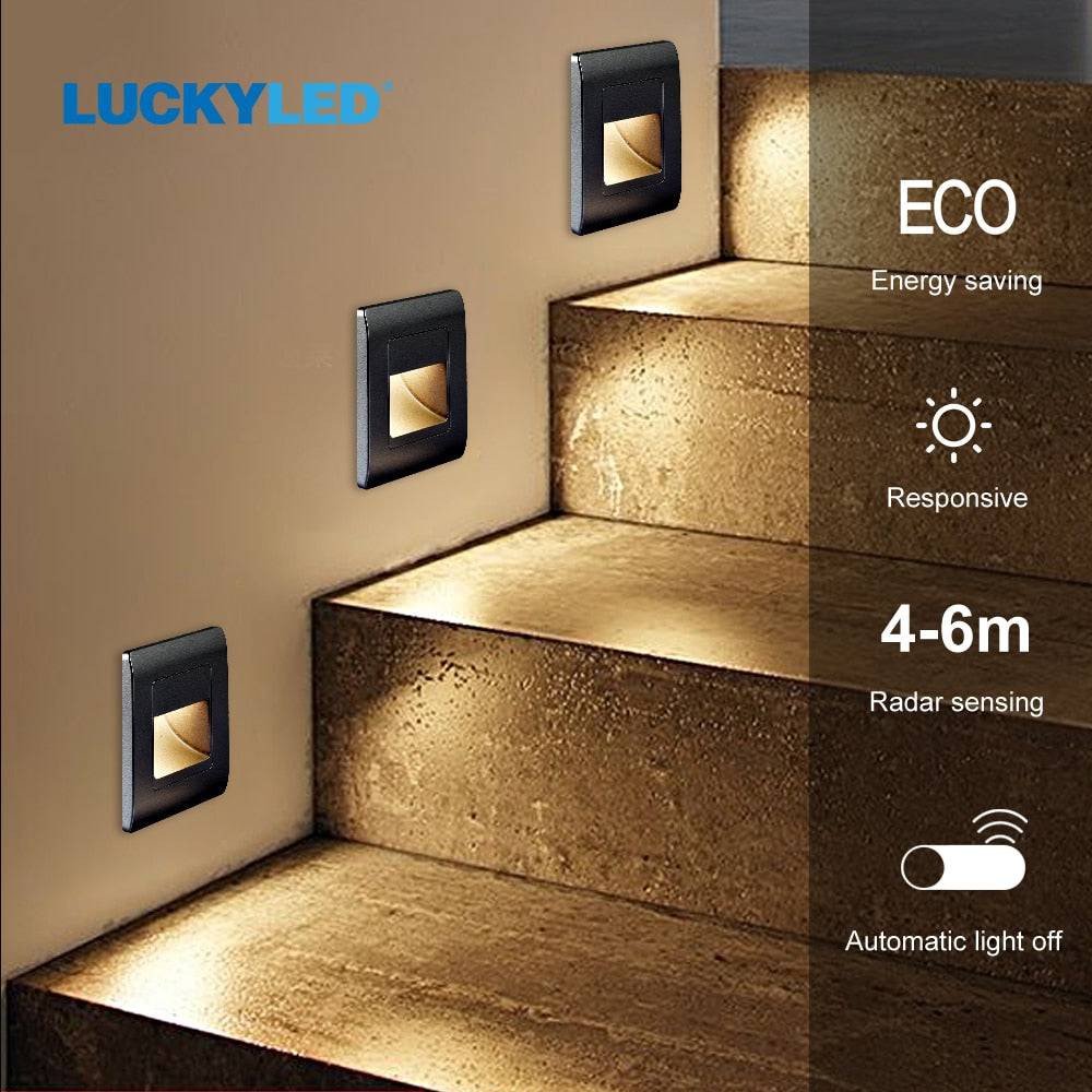 Wall Lamp PIR Motion Sensor Stair Case Light AC85-265V Step Lamp Corridor Lighting Indoor Wall Lighting - TheWellBeing4All