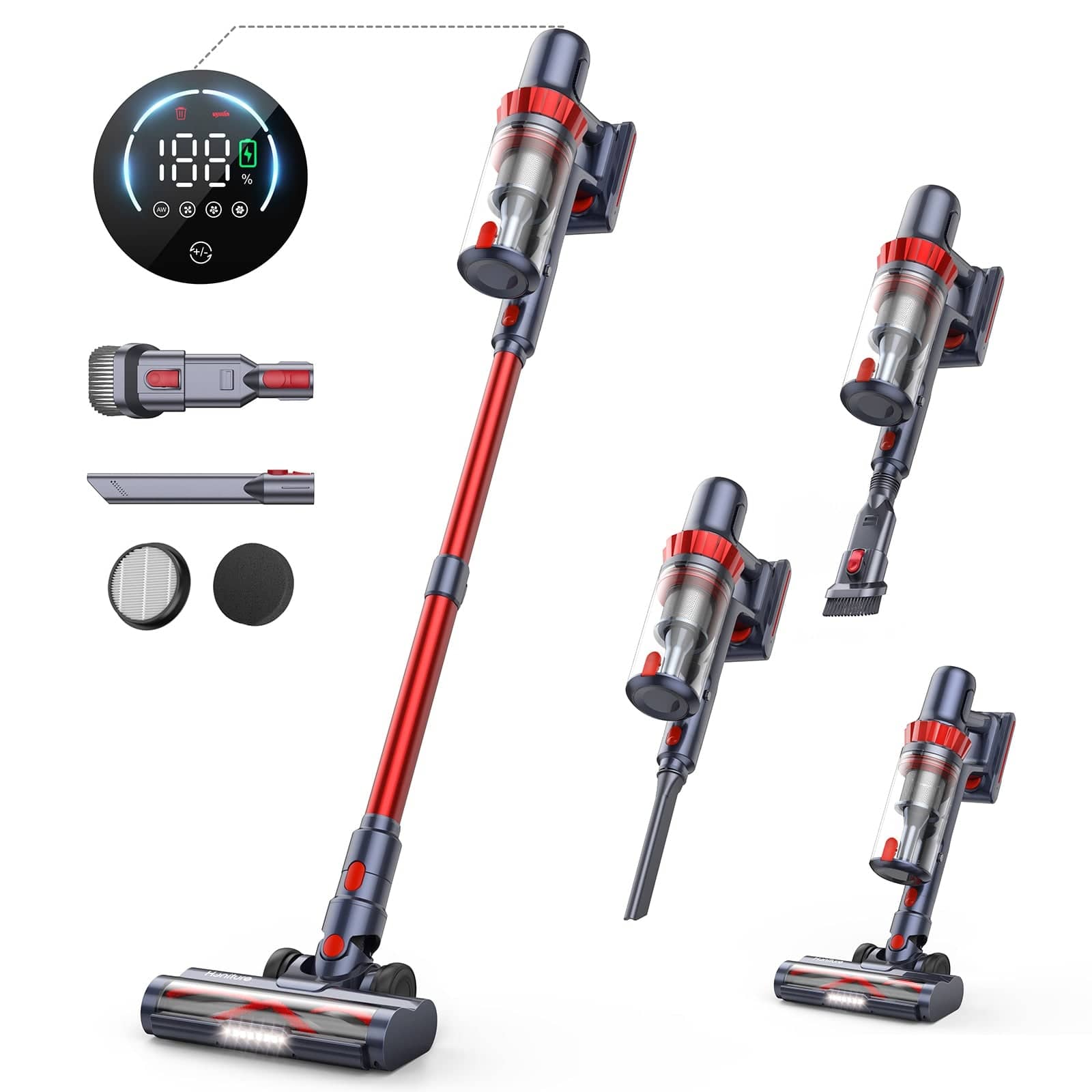 Cordless Vacuum Cleaner Built-in Aromatherapy Function 33Kpa 400W Touch Screen 50 Mins - TheWellBeing4All