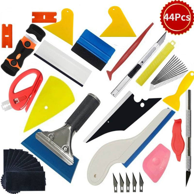 Tint Film Installation Tool Kit Rubber Scraper Magnetic Holder Wrapping Sticker Carving Knife with Spare Blades - TheWellBeing4All