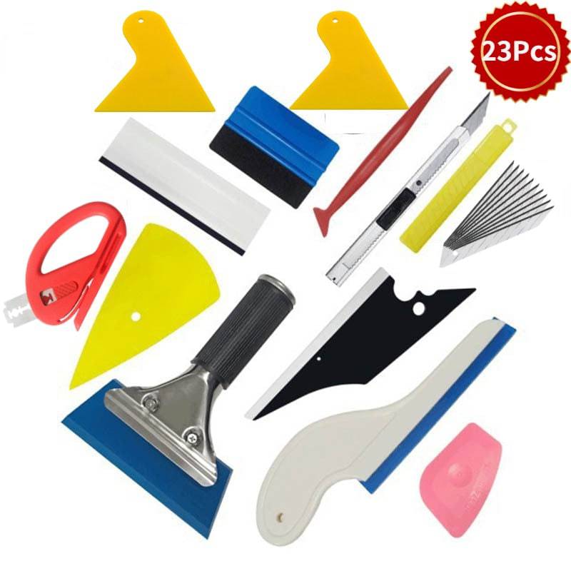 Tint Film Installation Tool Kit Rubber Scraper Magnetic Holder Wrapping Sticker Carving Knife with Spare Blades - TheWellBeing4All