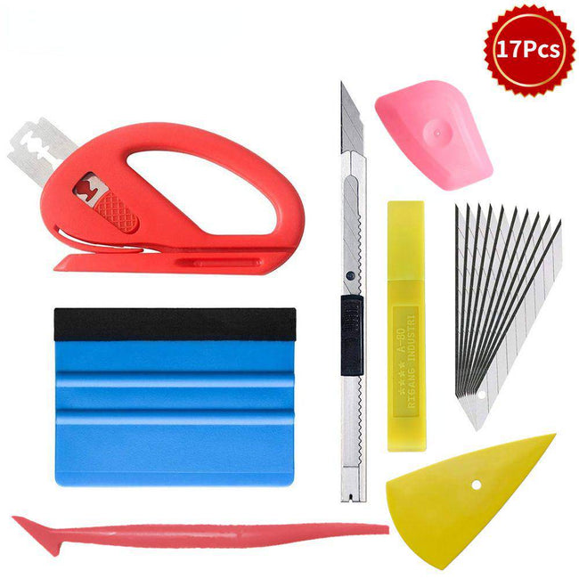 Tint Film Installation Tool Kit Rubber Scraper Magnetic Holder Wrapping Sticker Carving Knife with Spare Blades - TheWellBeing4All