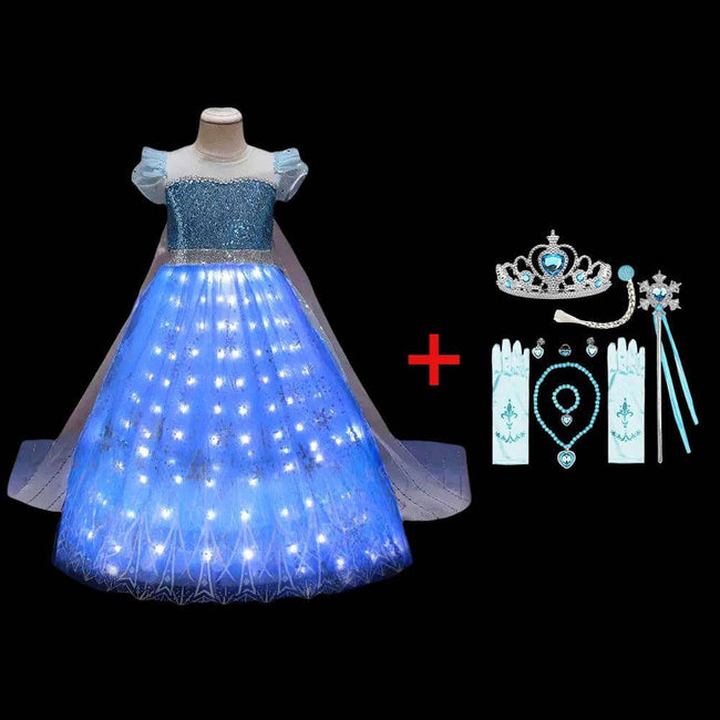 LED Light Up Elsa Princess Dress - Perfect for Cosplay and Parties