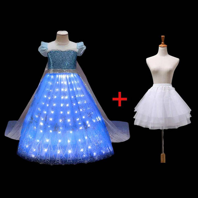 LED Light Up Elsa Princess Dress - Perfect for Cosplay and Parties