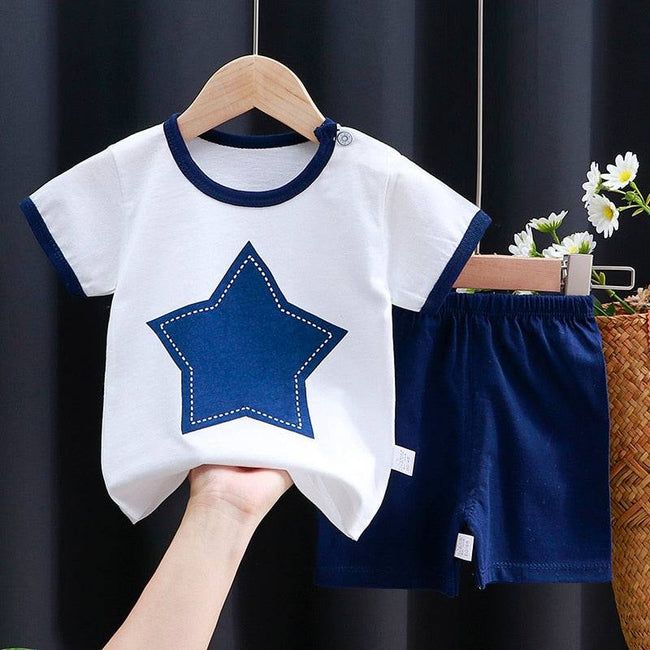 Kids Clothes Set Baby Boy/Girl T-Shirt + Shorts Summer Clothing Cotton Cartoon Casual Boys Tracksuit Children Baby Clothes Set - TheWellBeing4All