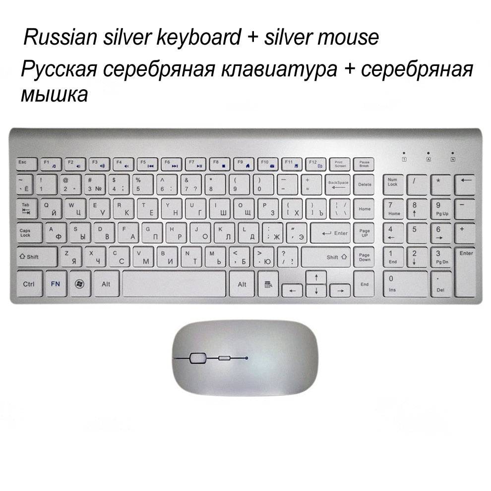 Ergonomic Ultra-Thin Low-Noise 2.4G Wireless Keyboard and Mouse Combo Wireless Mouse for Mac Pc Windows XP/7/10 Android Tv Box - TheWellBeing4All