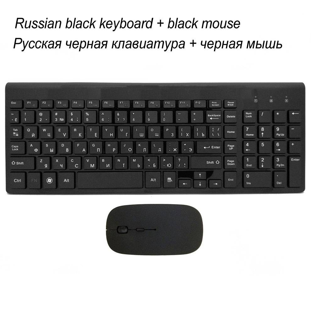 Ergonomic Ultra-Thin Low-Noise 2.4G Wireless Keyboard and Mouse Combo Wireless Mouse for Mac Pc Windows XP/7/10 Android Tv Box - TheWellBeing4All