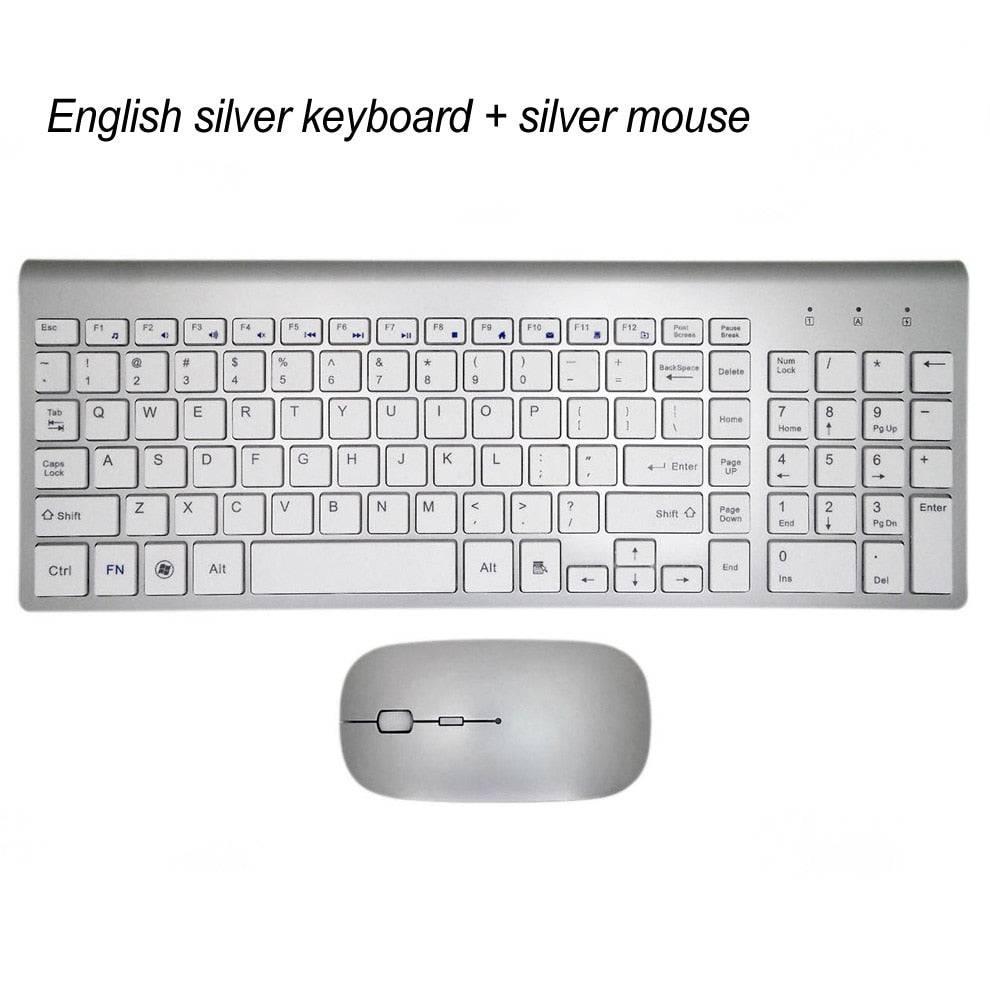 Ergonomic Ultra-Thin Low-Noise 2.4G Wireless Keyboard and Mouse Combo Wireless Mouse for Mac Pc Windows XP/7/10 Android Tv Box - TheWellBeing4All