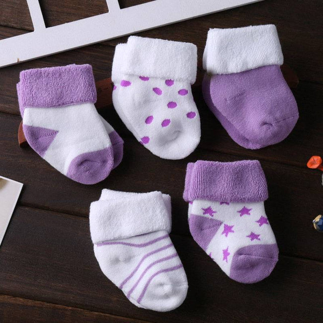 Kiddiezoom 5/6pair/lot unisex Non-Skid Baby Shoe Socks 0-12months Cotton baby boy girls meia infantil cheap stuff - TheWellBeing4All