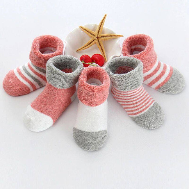 Kiddiezoom 5/6pair/lot unisex Non-Skid Baby Shoe Socks 0-12months Cotton baby boy girls meia infantil cheap stuff - TheWellBeing4All