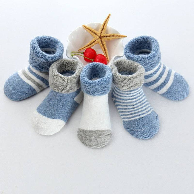 Kiddiezoom 5/6pair/lot unisex Non-Skid Baby Shoe Socks 0-12months Cotton baby boy girls meia infantil cheap stuff - TheWellBeing4All