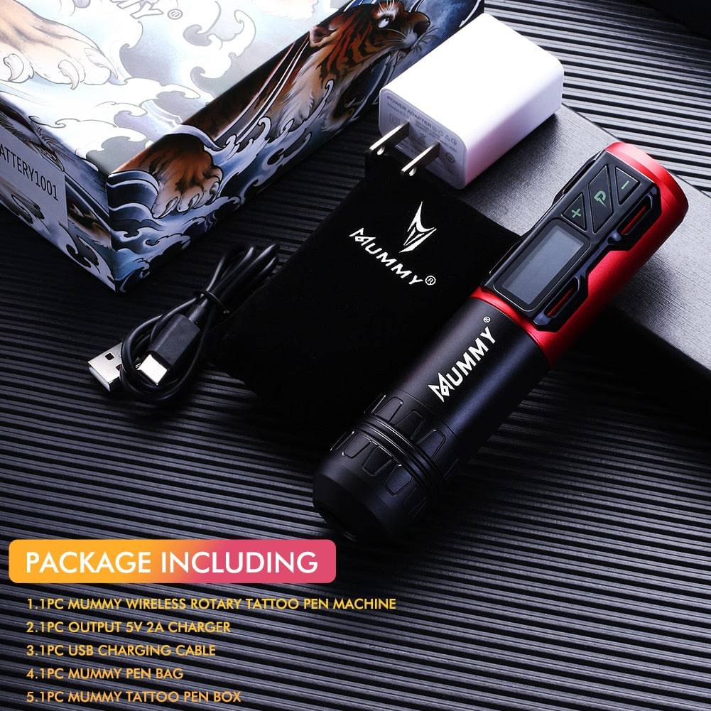 Wireless Tattoo Machine Pen High Capacity Battery Rotary Motor Tattoo Gun Portable Power 2200mah LED Digital Display - TheWellBeing4All