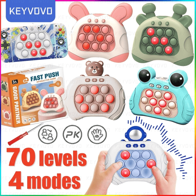 TheWellBeing™electronic quick push pop game handheld console press fidget toys bubble light up pushit - TheWellBeing4All