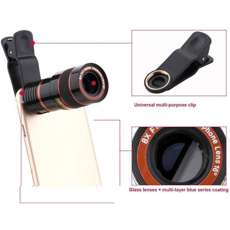 Mini Telephoto Phone Lens 8X/12X Optical Zoom Suitable - TheWellBeing4All