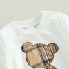 Baby Long Sleeve Plaid Bear Pattern Tops Sweatshirt Pants Outfits Tracksuits - TheWellBeing4All