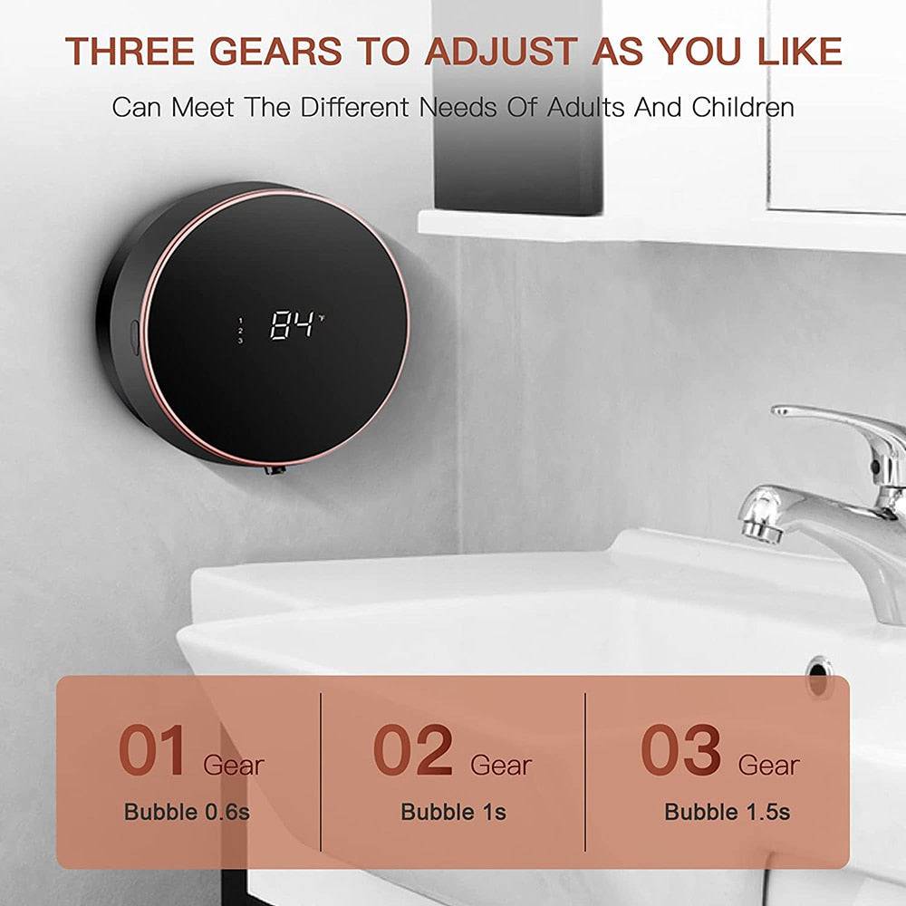 Wall Mount Automatic Foam Soap Dispensers LED Temperature Display Electric Touchless - TheWellBeing4All