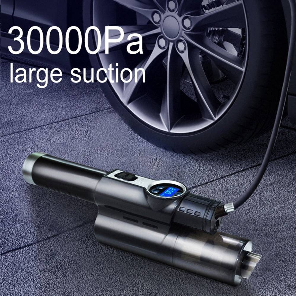 Multi Function Car Vacuum Cleaner and Inflator Pump Portable Dual Use Car Auto Inflatable Air Compressor - TheWellBeing4All