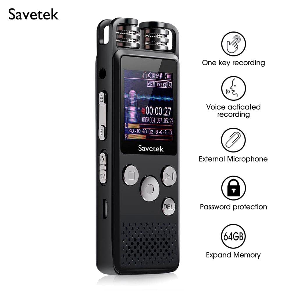 Professional Voice Activated Digital Audio Voice Recorder 8GB 16GB 32G USB Pen Non-Stop 80hr Recording PCM Support TF-Card - TheWellBeing4All