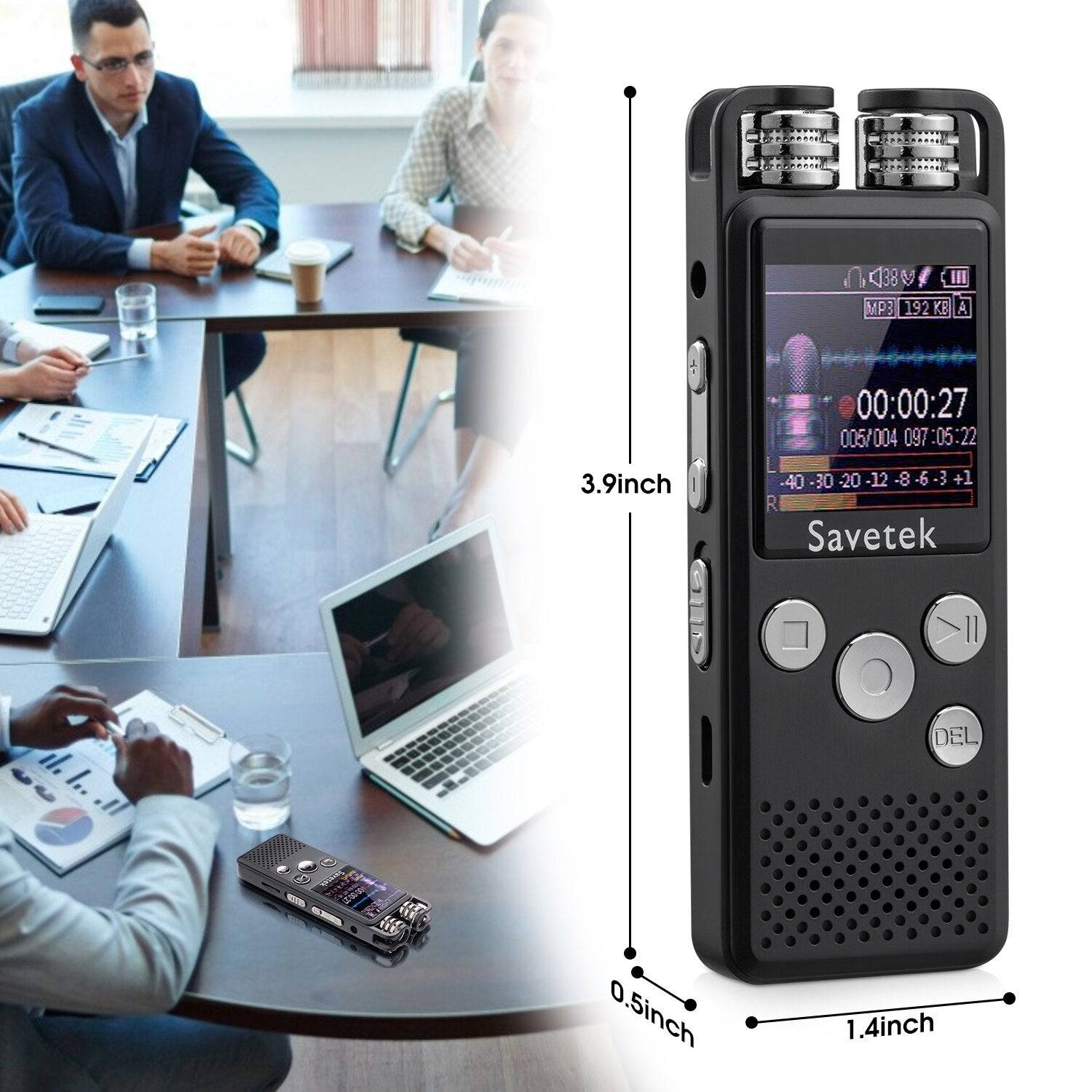 Professional Voice Activated Digital Audio Voice Recorder 8GB 16GB 32G USB Pen Non-Stop 80hr Recording PCM Support TF-Card - TheWellBeing4All