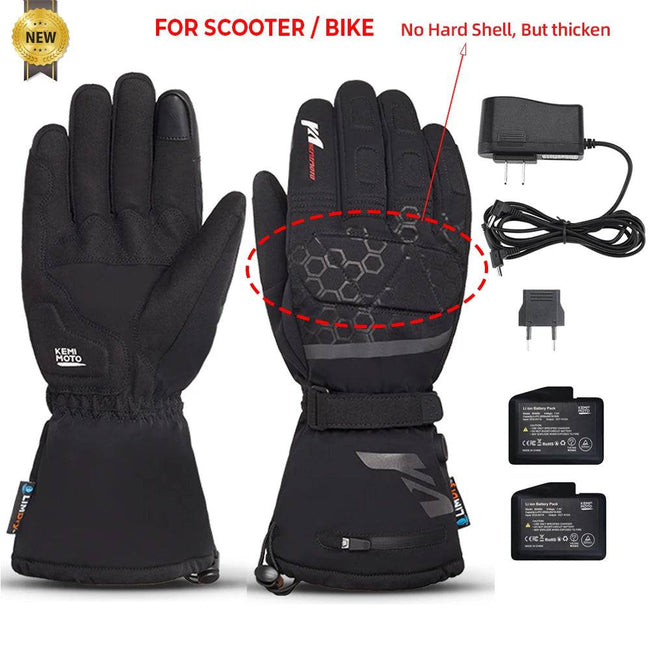 TheWellBeing ™ Heated Gloves Winter Warm Motorcycle Heated Gloves Waterproof Rechargeable Heating Thermal Gloves For Snowmobile - TheWellBeing4All