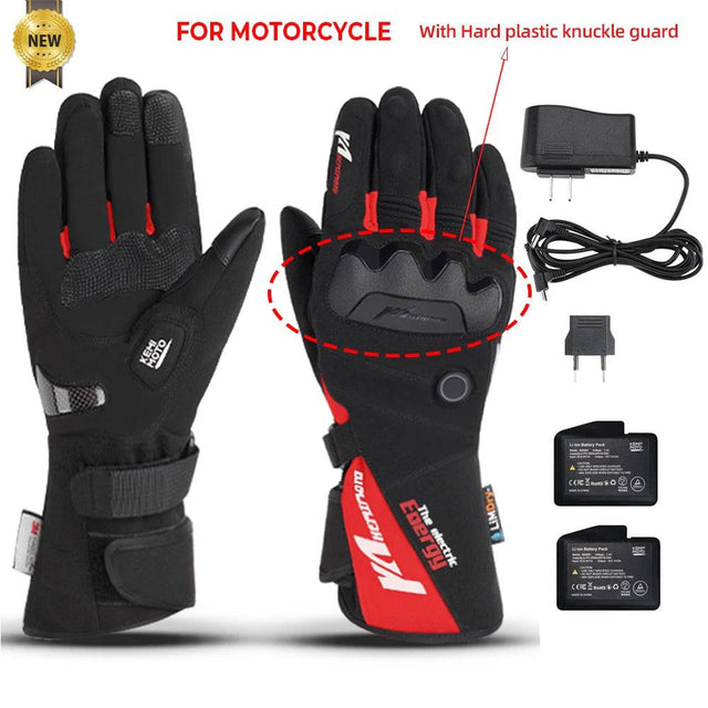 TheWellBeing ™ Heated Gloves Winter Warm Motorcycle Heated Gloves Waterproof Rechargeable Heating Thermal Gloves For Snowmobile - TheWellBeing4All