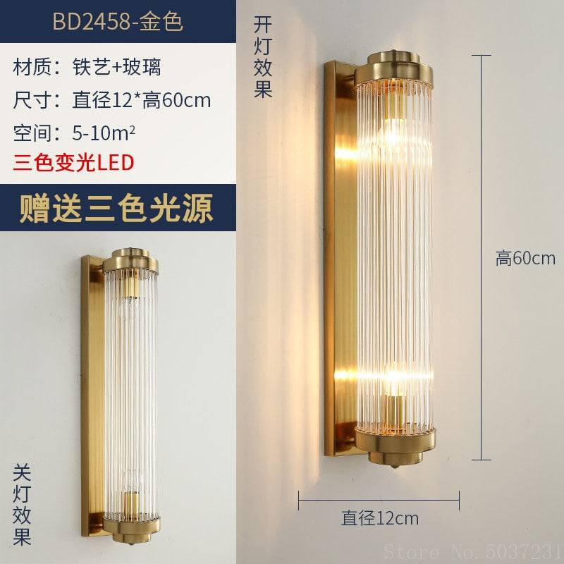 Crystal Wall Lamp Light Luxury Post Modern Simple Living Room Background Wall Bedroom Bedside Corridor Led Wall Sconce Lamp E14 - TheWellBeing4All