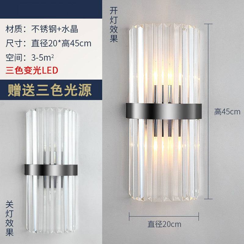 Crystal Wall Lamp Light Luxury Post Modern Simple Living Room Background Wall Bedroom Bedside Corridor Led Wall Sconce Lamp E14 - TheWellBeing4All