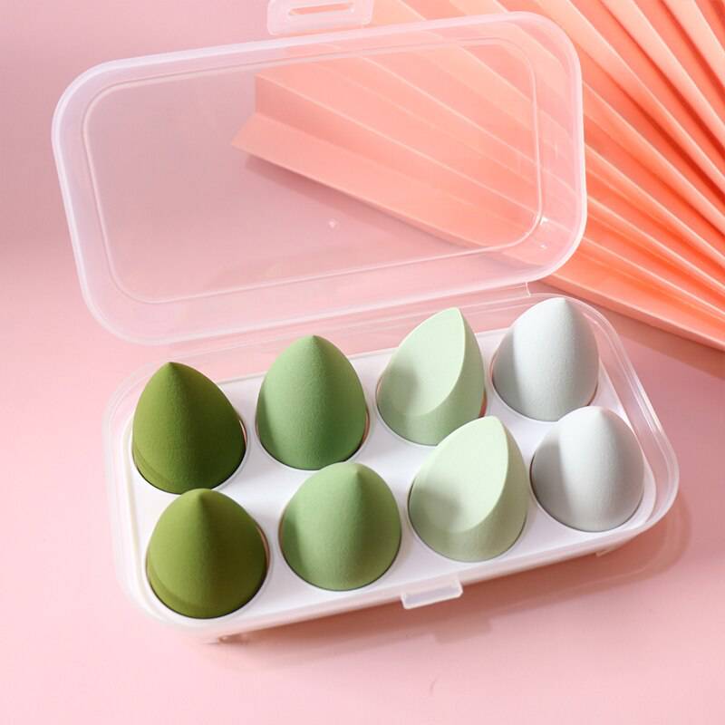 Colorful Makeup Puff Set Water Drop Beauty Egg Cosmetic Sponge Egg Wet And Dry Use Makeup Tools - TheWellBeing4All