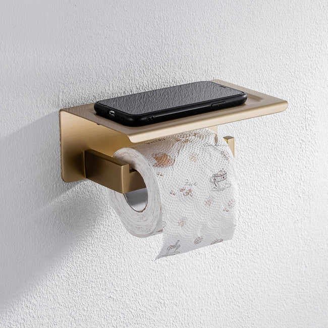 Toilet Paper Holder Bathroom Wall Mount WC Paper Phone Holder Shelf Towel Roll - TheWellBeing4All