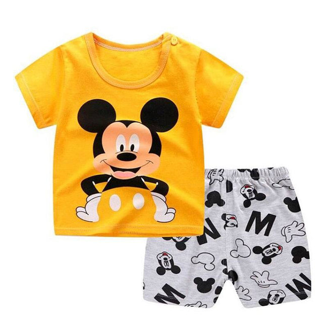 Cartoon Clothing Baby Boy Summer Clothes T-shirt+shorts Baby Girl Casual Clothing Sets - TheWellBeing4All