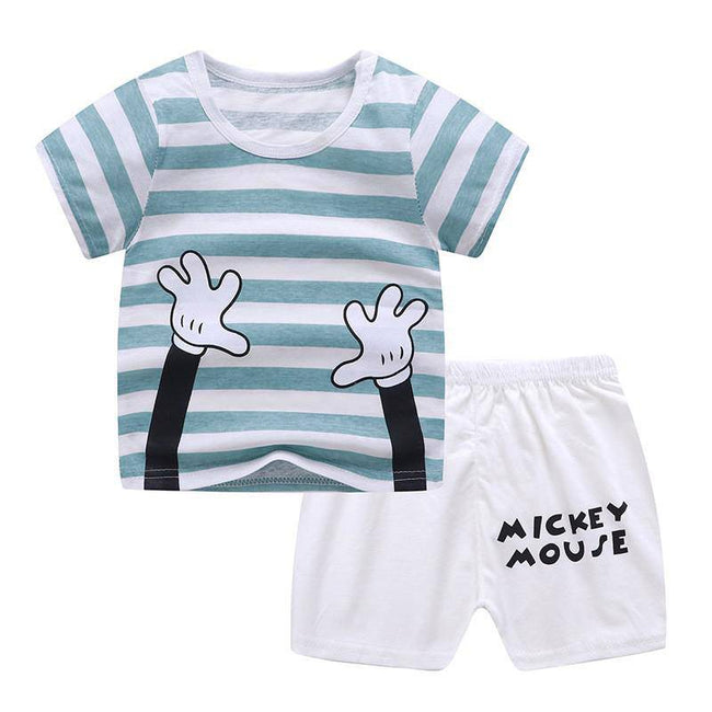 Cartoon Clothing Baby Boy Summer Clothes T-shirt+shorts Baby Girl Casual Clothing Sets - TheWellBeing4All