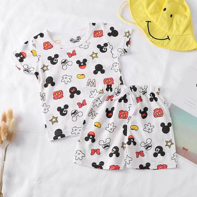 Cartoon Clothing Baby Boy Summer Clothes T-shirt+shorts Baby Girl Casual Clothing Sets - TheWellBeing4All