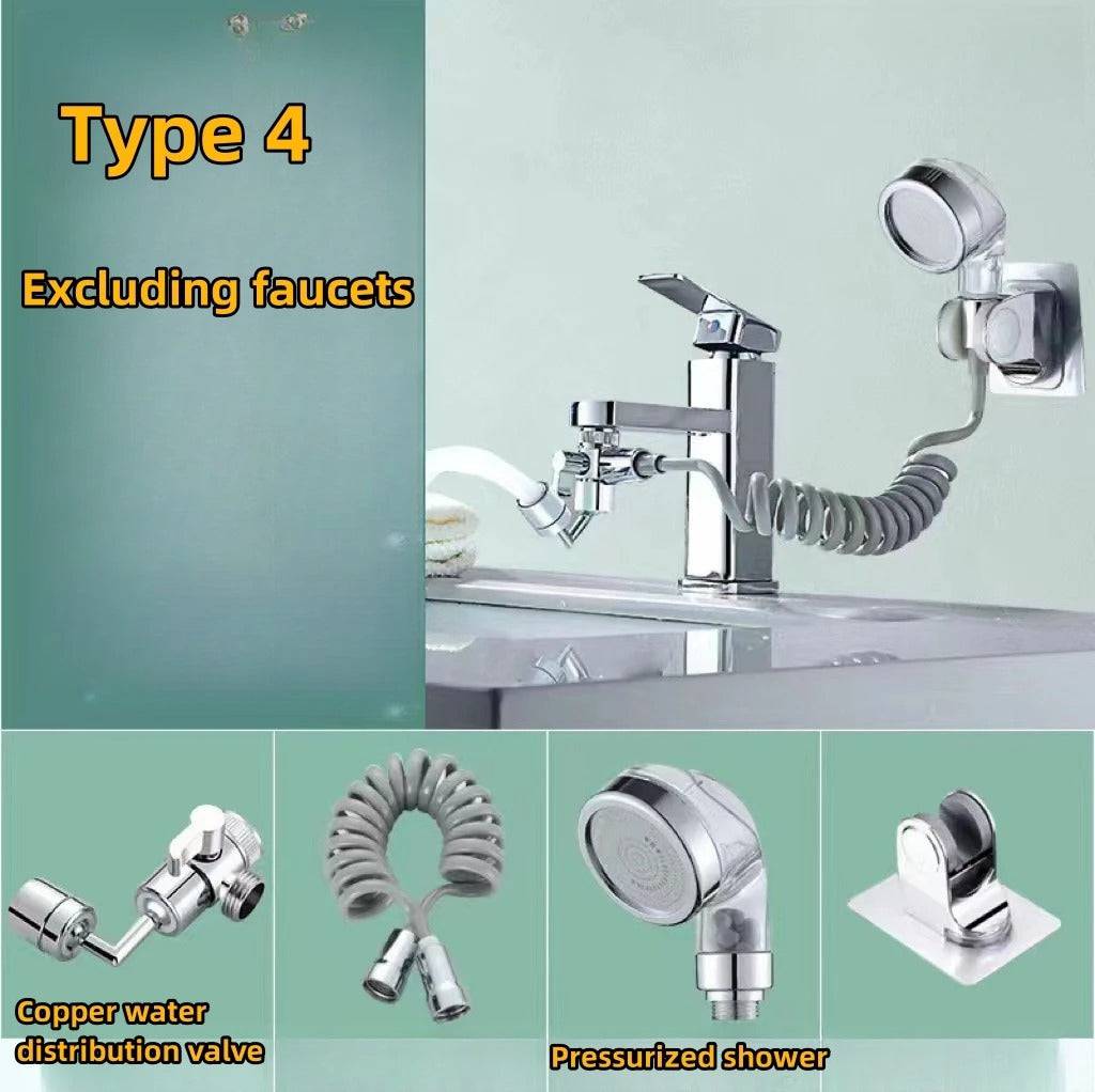 TheWellBeing™️Faucet Nozzle Faucet Hand Wall Mounted Shower Head Sink Hose Sprayer Set ki - TheWellBeing4All