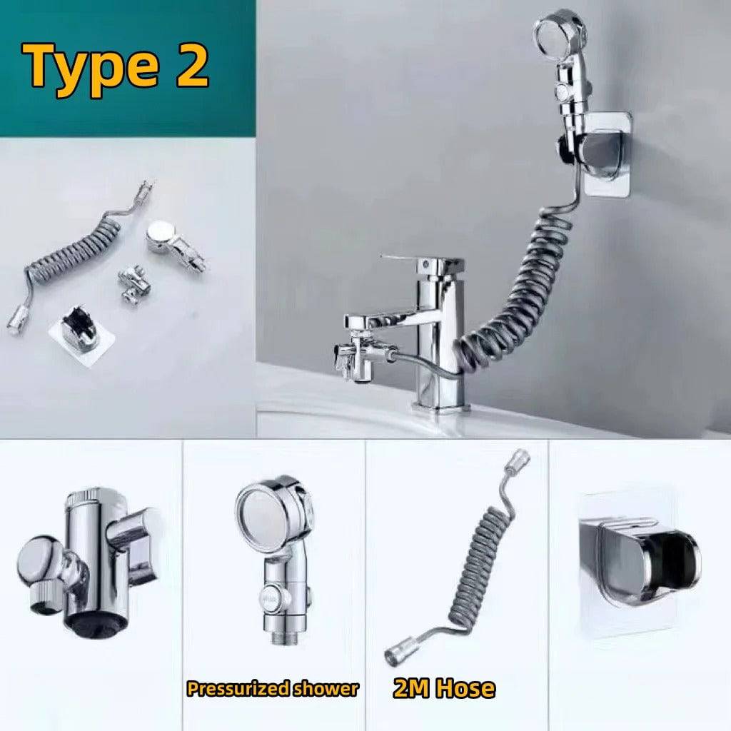 TheWellBeing™️Faucet Nozzle Faucet Hand Wall Mounted Shower Head Sink Hose Sprayer Set ki - TheWellBeing4All