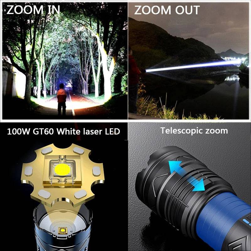 Long Range LED Torch USB Rechargeable - TheWellBeing4All