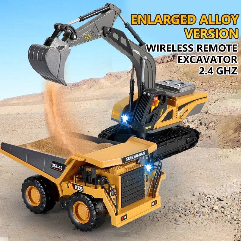 RC Excavator Dumper Car 2.4G Remote Control Engineering Vehicle Crawler Truck Bulldozer - TheWellBeing4All