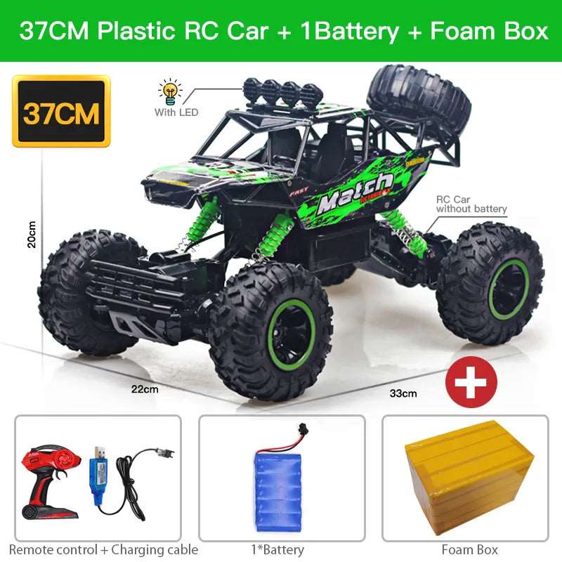 4WD RC Car With Led Lights 2.4G Radio Remote Control Cars Buggy Off-Road Control Trucks - TheWellBeing4All