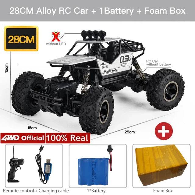 4WD RC Car Off Road 4x4 Remote Control Cars Radio Buggy Truck Racing Drift with Led Lights - TheWellBeing4All