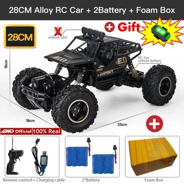 4WD RC Car Off Road 4x4 Remote Control Cars Radio Buggy Truck Racing Drift with Led Lights - TheWellBeing4All