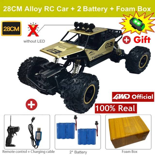 4WD RC Car Off Road 4x4 Remote Control Cars Radio Buggy Truck Racing Drift with Led Lights - TheWellBeing4All