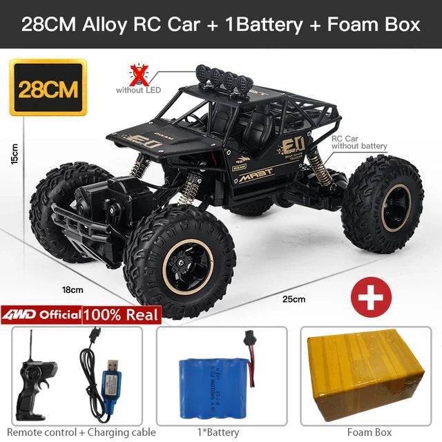 4WD RC Car Off Road 4x4 Remote Control Cars Radio Buggy Truck Racing Drift with Led Lights - TheWellBeing4All