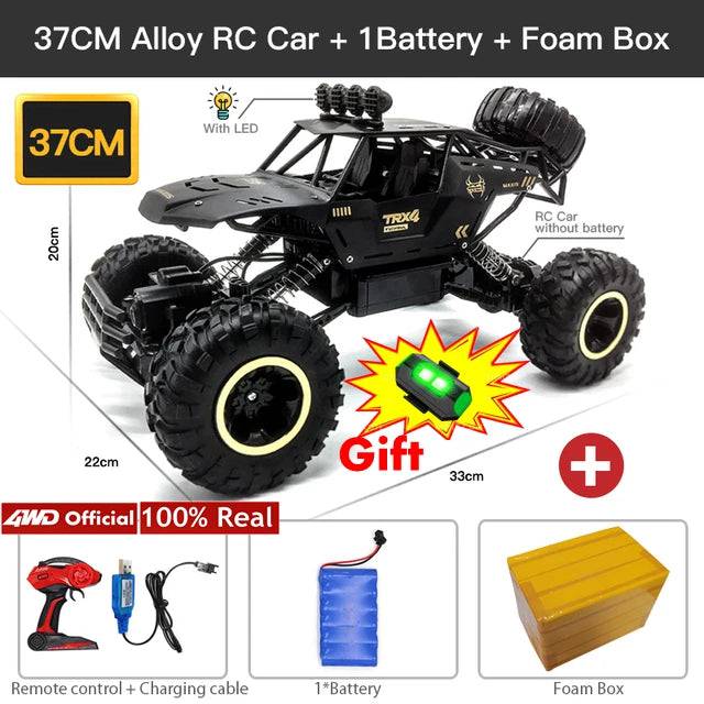 4WD RC Car Off Road 4x4 Remote Control Cars Radio Buggy Truck Racing Drift with Led Lights - TheWellBeing4All