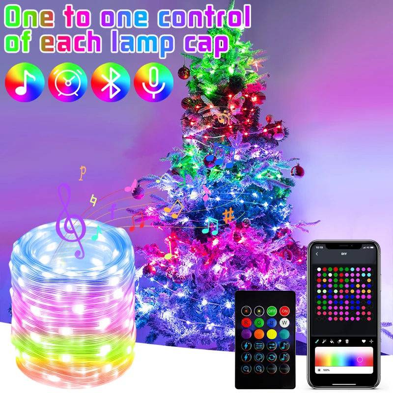 TheWellBeing™️ Christmas Tree RGB Lights Smart Bluetooth Control - TheWellBeing4All